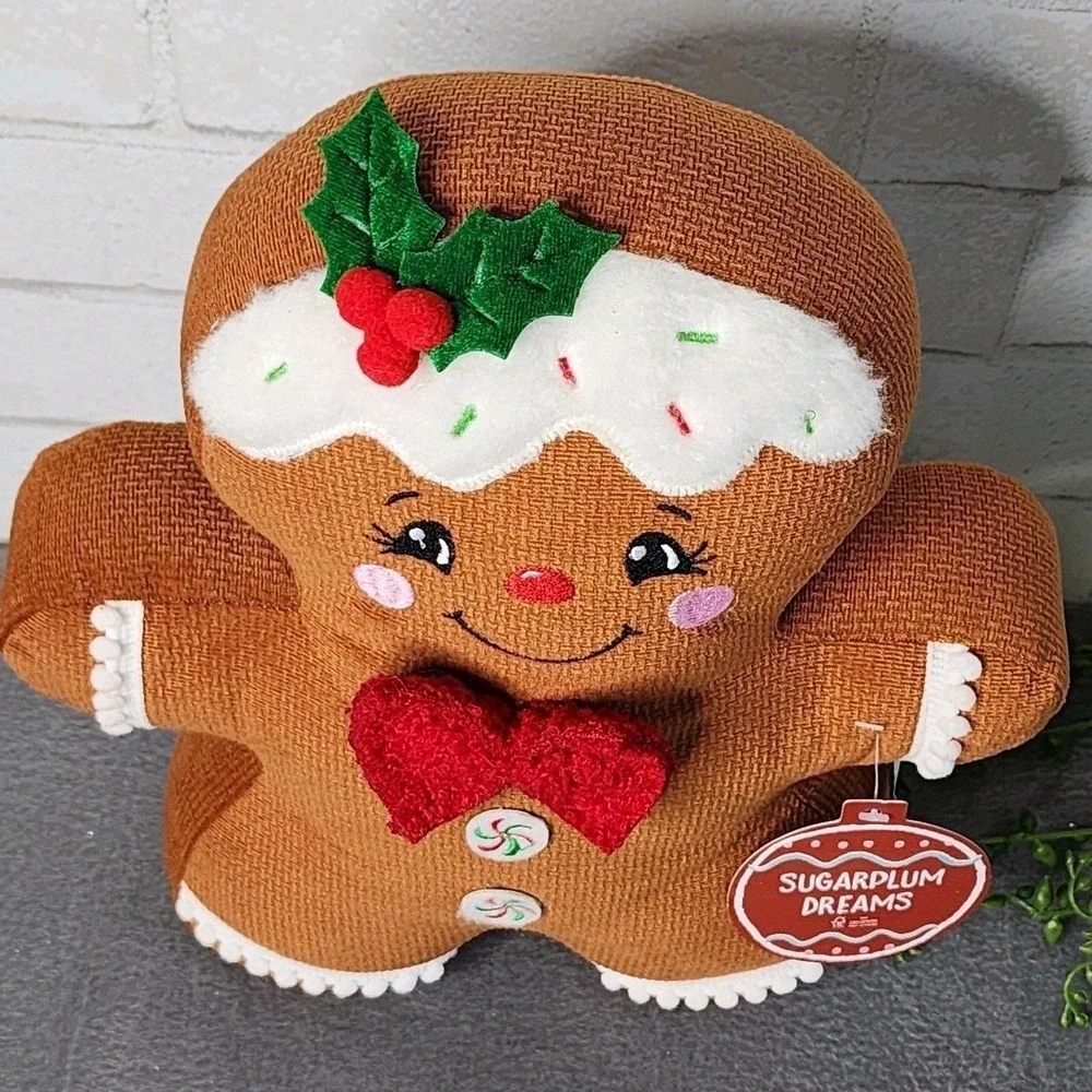 Sugarplum Dreams Gingerbread Girl Plush Figure Pillow 13
